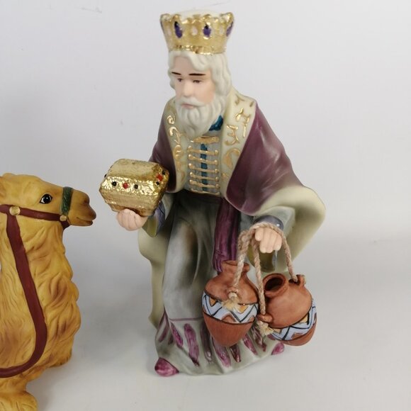 Hawthorne Village Thomas Kinkade Nativity Seated Camel & King Gaspar 2002 Mint - Picture 3 of 7